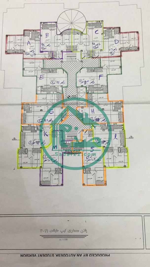 پلان واحدهای پروژه مروارید3 (الماس) دندانپزشکان