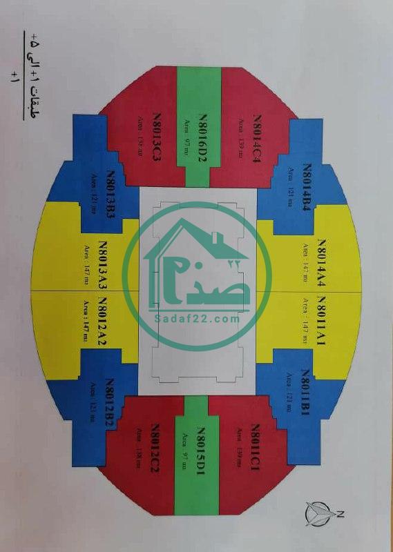 نقشه برج های چهارگانه نیرو زمینی پهنه C شهرک چیتگر ارتش