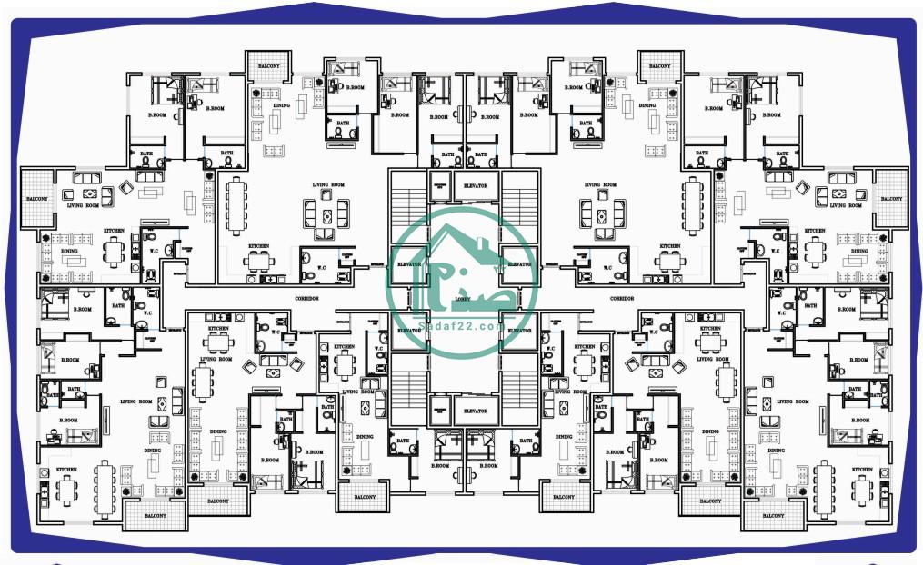 پلان دو بعدی پروژه الماس مرواریدشهر