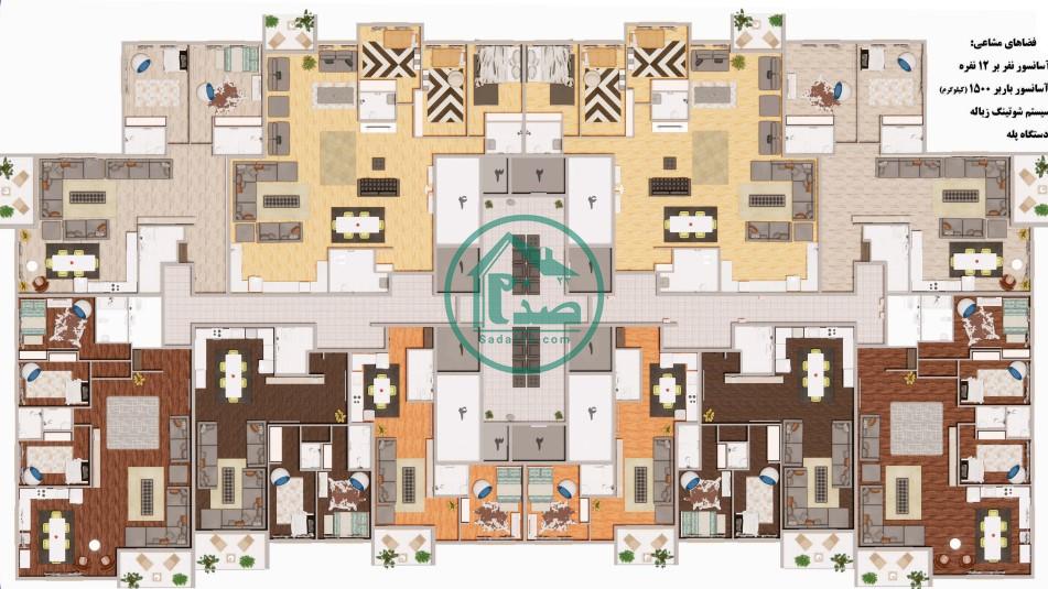پلان چیدمان واحدهای الماس