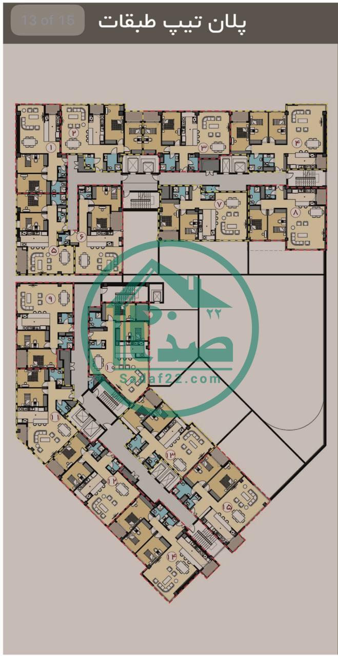 پلان واحدها تریتیوم امیرکبیر-نیکان سازه سدید