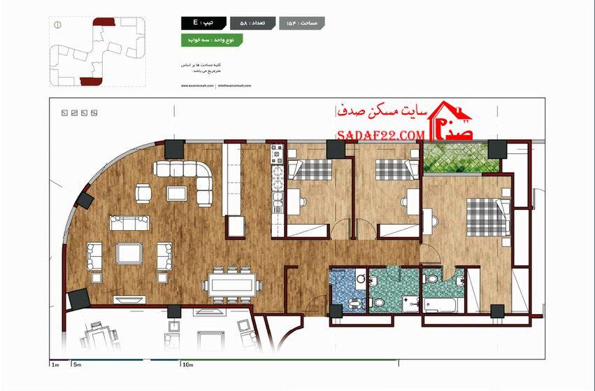 پلان نقشه 150 برج مرجان